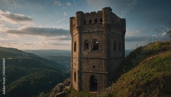 Fototapeta The archer tower remains a beloved part of the local identity