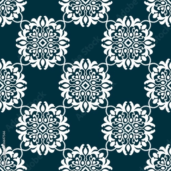 Fototapeta Ikat Flower Pattern Ethnic Geometric native tribal boho motif aztec textile fabric carpet mandalas African