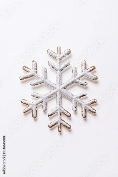 Fototapeta Decorative snowflake cookie with frosted icing detail