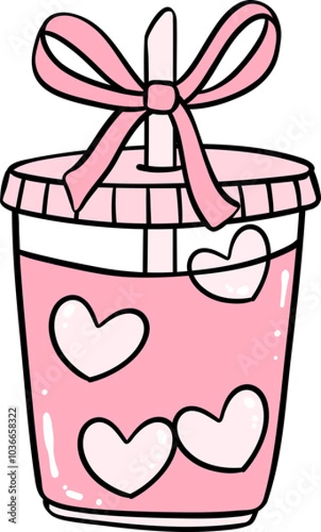 Fototapeta Girly things Coffee Coquette pink Drink