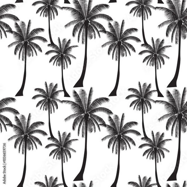 Fototapeta Palm Tree  Seamless Repeating Pattern Vector Tshirt Design