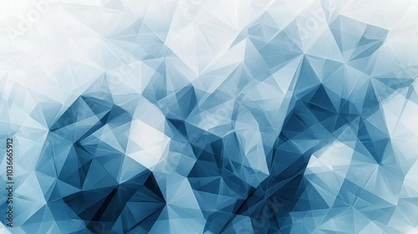 Fototapeta A modern abstract artwork featuring a geometric pattern composed of blue shades and transparent shapes, creating a beautiful textural effect.