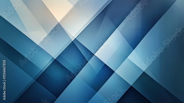 Obraz An artistic representation featuring various blue color shades and geometric shapes, creating a calming and modern aesthetic. Suitable for backgrounds and designs.