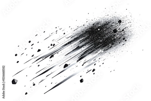 Fototapeta Stunning Isolated Meteor Shower Against a transparent Background for Various Creative Uses in Design or Education