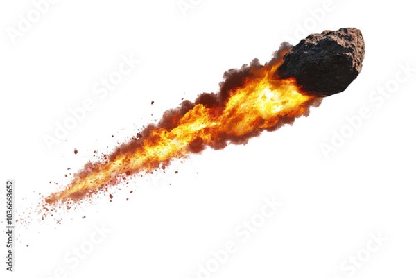 Fototapeta Stunning Illustration of a Meteorite Burning Through the Atmosphere, Perfect for Science and Educational Purposes