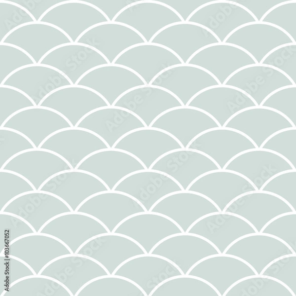 Fototapeta Seamless vector light blue and white ornament. Modern geometric pattern with repeating elements