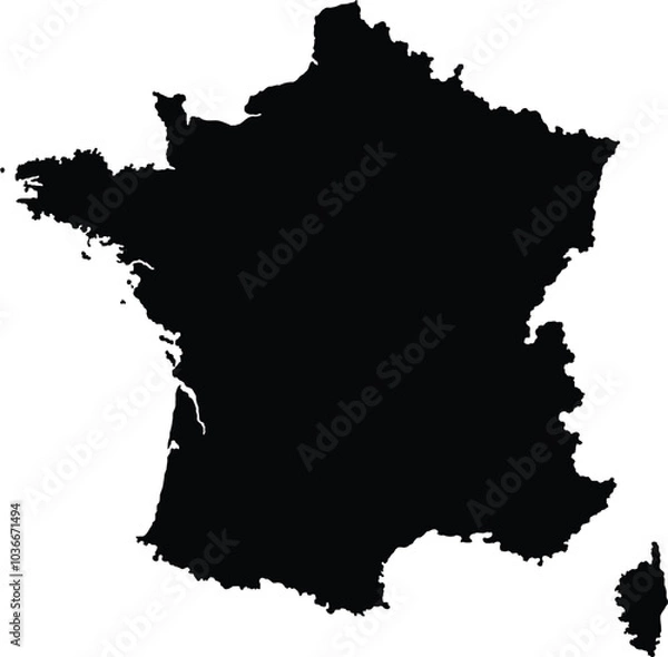 Fototapeta France black map