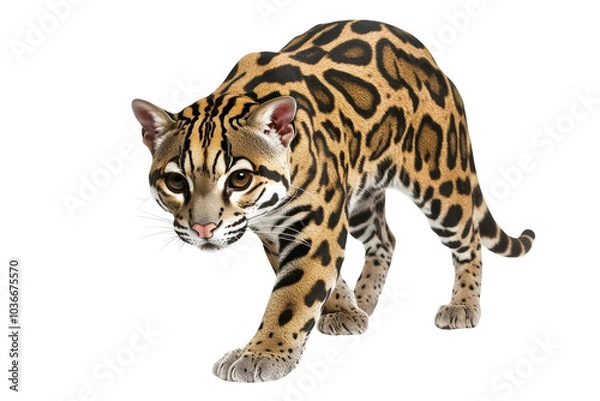 Fototapeta Ocelots Isolated on transparent Background for Nature Conservation and Wildlife Awareness Projects