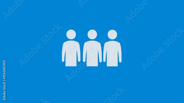 Obraz An icon depicting three people standing together, with one person being slightly larger and more prominent in the center.