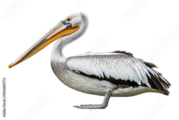 Fototapeta Stunning Isolated Pelican on a Pure transparent Background Perfect for Design Projects and Educational Materials