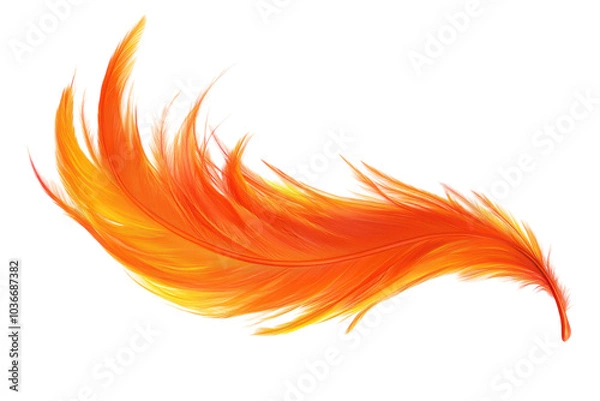 Fototapeta Stunning Isolated Phoenix Feather on transparent Background Ideal for Magical and Mystical Artworks and Designs