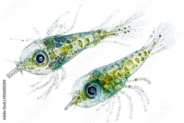Fototapeta Intricate Plankton Isolated on a transparent Background Perfect for Educational and Scientific Illustrations