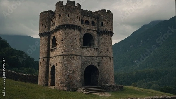 Obraz The archer tower serves as a historical marker for travelers