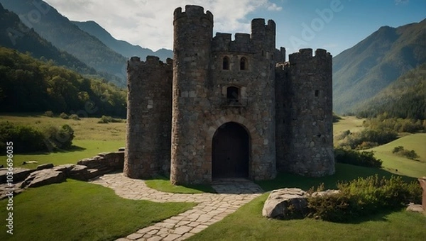 Fototapeta The archer tower serves as a lookout for wildlife