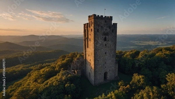 Fototapeta The archer tower showcases the artistry of local craftsmen and builders