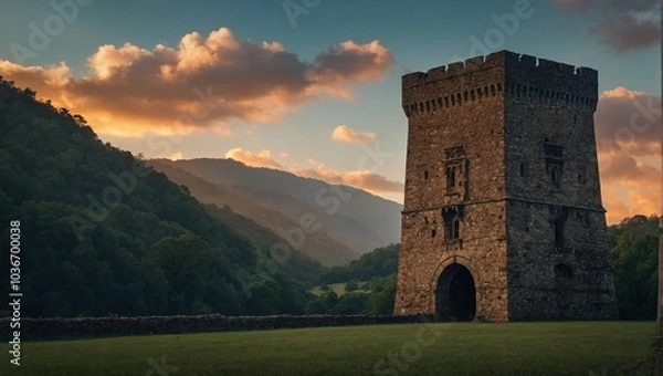 Fototapeta The archer tower stands against the test of time