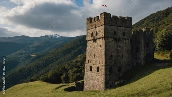 Fototapeta The archer tower stands as a beacon for the community's spirit