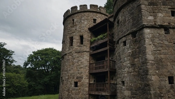 Fototapeta The archer tower stands as a reminder of ancient stories