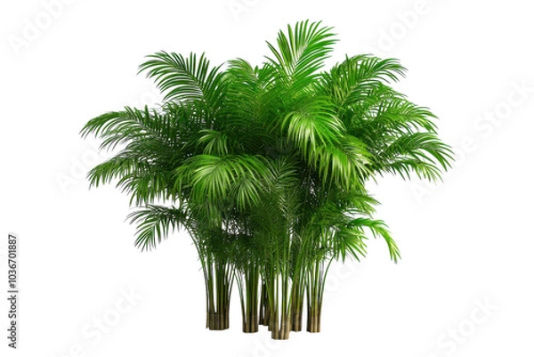 Obraz Rattan Palms Isolated on transparent Background - Ideal for Use in Interior Design and Natural Decor Projects