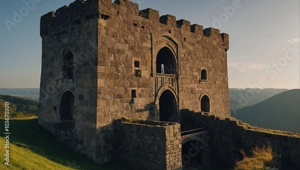 Fototapeta The archer tower stands as a testament to the resilience and strength of the community