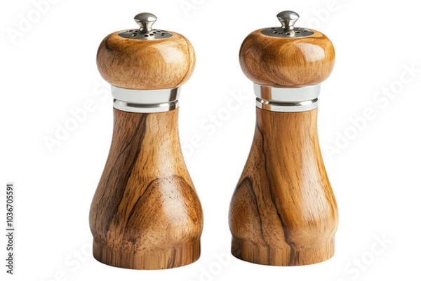 Obraz Isolated Salt and Pepper Shakers on transparent Background for Culinary and Table Setting Design