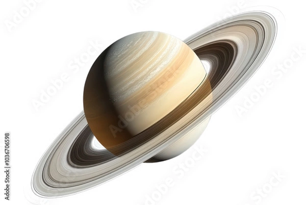 Fototapeta High-Quality Isolated Image of Saturn with Its Rings Perfect for Educational and Astronomical Content Usage