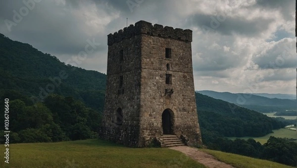 Fototapeta The archer tower stands proud an enduring symbol of the community’s rich history