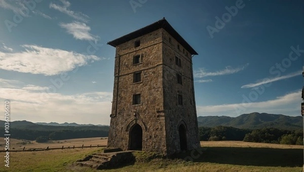 Fototapeta The archer tower stands proud and defiant