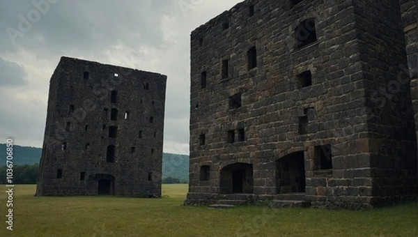 Fototapeta The archer tower stands proud as a testament to the craftsmanship of its creators