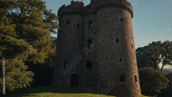 Fototapeta The archer tower stands resilient against the challenges of time, weather, and nature’s wrath