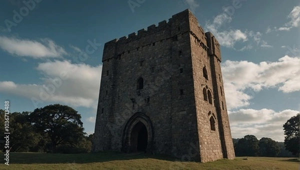 Fototapeta The archer tower stands sentinel over the land, protecting it from invaders and threats