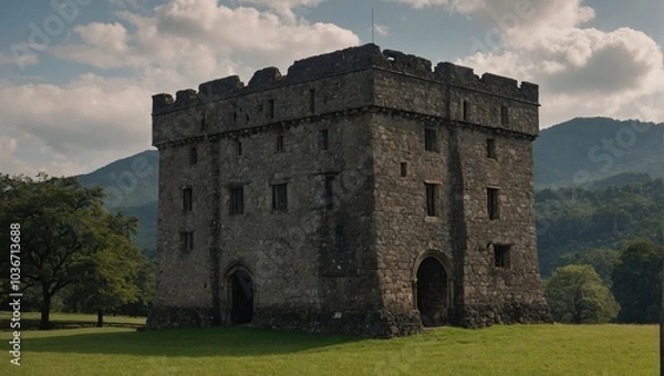 Obraz The archer tower stands sentinel over the landscape a guardian of its people