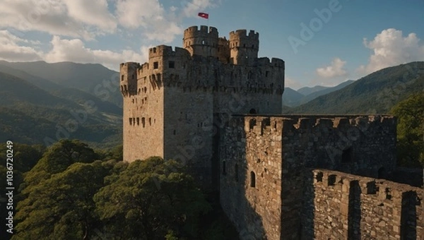 Fototapeta The archer tower symbolizes hope and resilience for the future