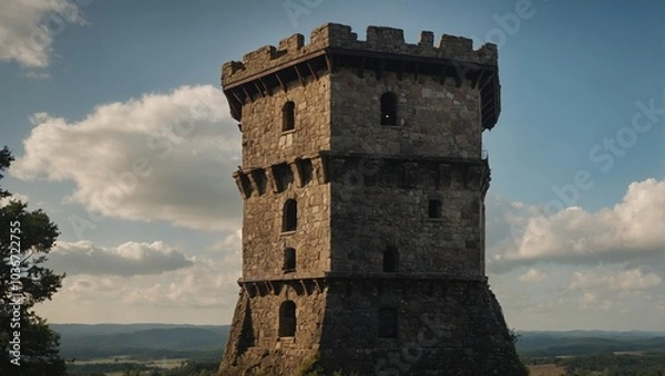 Fototapeta The archer tower symbolizes unity and resilience for the community it serves