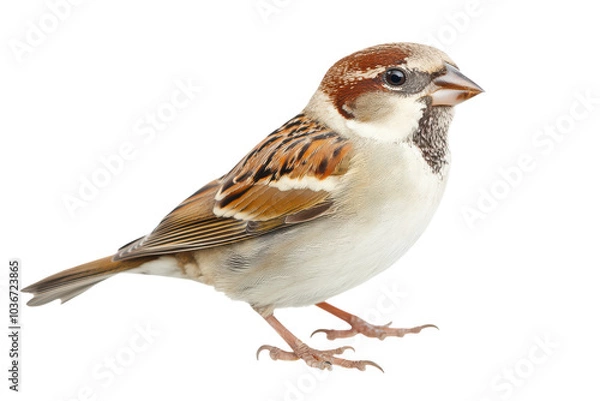 Fototapeta Beautiful Sparrow Isolated on transparent Background for Artistic and Educational Use in Nature Studies