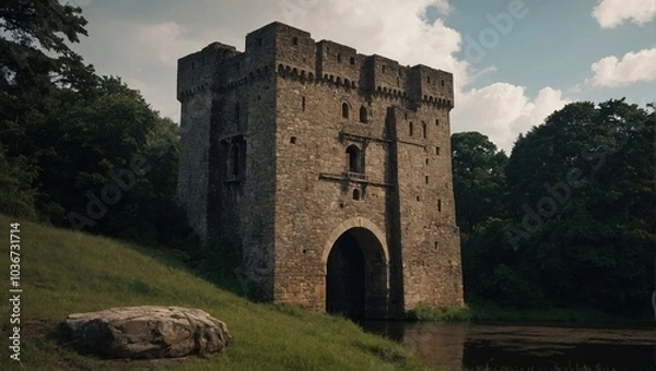 Fototapeta The archer tower's stone walls echo stories of brave warriors