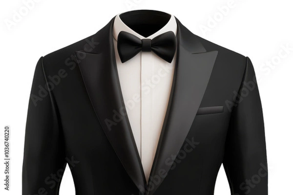 Fototapeta High-Quality Tuxedo Isolated on Transparent Background Perfect for Elegant Pet Portraits and Marketing Materials
