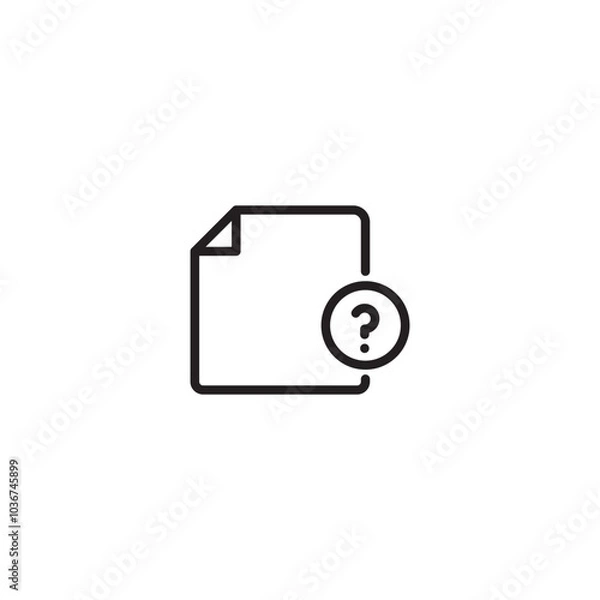 Fototapeta A document with a question mark, indicating uncertainty or a need for clarification. A mystery unfolds. A document holds a hidden question, waiting to be answered. Editable icon.