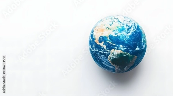 Fototapeta Earth isolated on the white background. Science photo with copy space. 