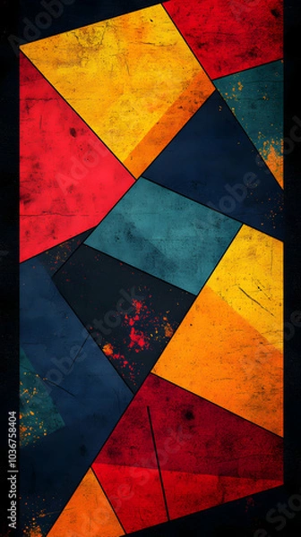 Fototapeta Colorful Abstract Geometry - Modern Art Design with Bold Shapes and Textures