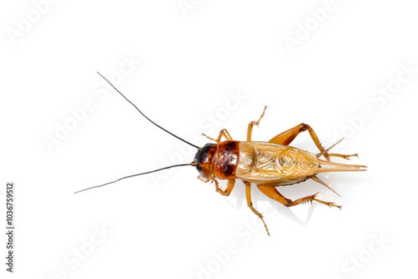 Obraz Close up red cricket on a white background.