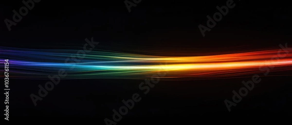 Fototapeta Colorful Light Wave Illustration On A Dark Background.