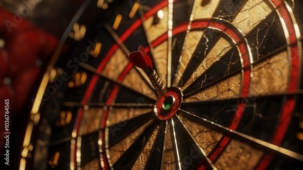 Fototapeta Perfect Dart Score in Close-Up Style
