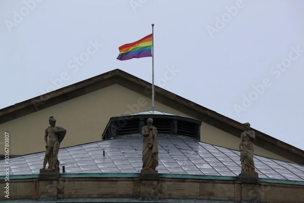Obraz flags on the building