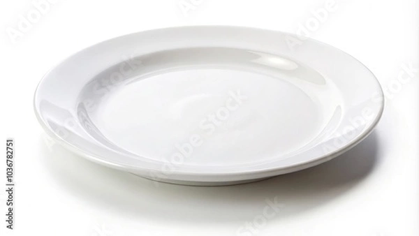 Obraz Empty white plate isolated on white background