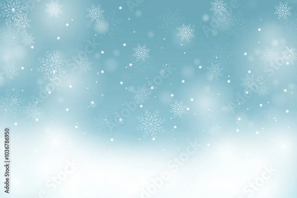 Obraz Snowflake and bokeh Christmas background design with light effect vector illustration