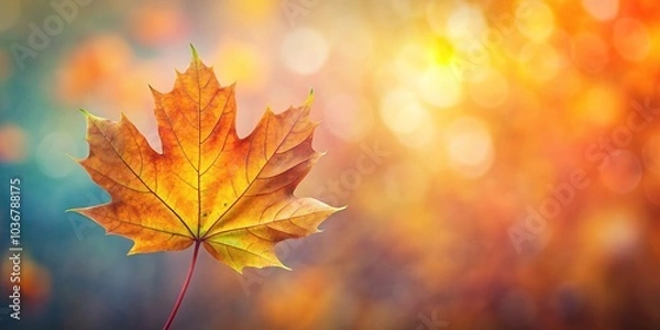 Fototapeta High Angle smooth blur background of autumn leaf pattern