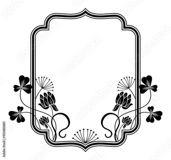 Obraz Outline frame with floral contours