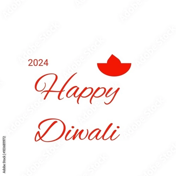 Fototapeta Diwali festival of light. Happy diwali card with white background. 