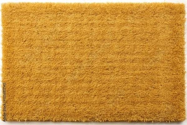 Fototapeta Symmetrical yellow coir doormat texture background